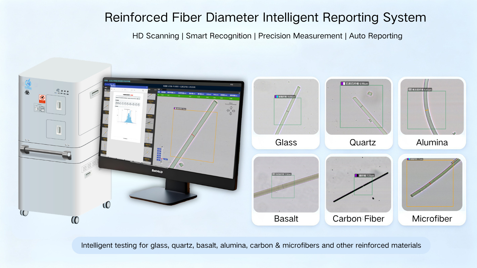 Fiber diameter intelligent reporting system result