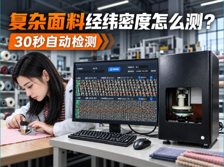 高密度、斜纹、缎纹、条纹和格子面料难检测？ 探微智能织物密度仪最快30秒完成经纬密度检测